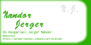 nandor jerger business card
